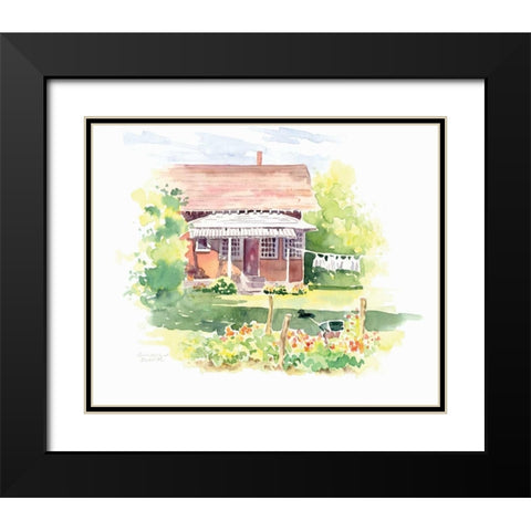Ridgefield Cottage Black Modern Wood Framed Art Print with Double Matting by Babbitt, Gwendolyn