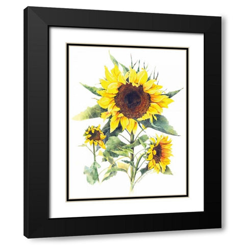 Sunflowers Black Modern Wood Framed Art Print with Double Matting by Babbitt, Gwendolyn