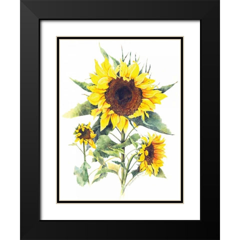 Sunflowers Black Modern Wood Framed Art Print with Double Matting by Babbitt, Gwendolyn