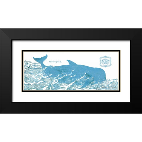 Whale on White I Black Modern Wood Framed Art Print with Double Matting by Babbitt, Gwendolyn