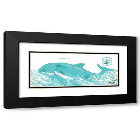 Whale on White II Black Modern Wood Framed Art Print with Double Matting by Babbitt, Gwendolyn
