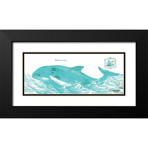 Whale on White II Black Modern Wood Framed Art Print with Double Matting by Babbitt, Gwendolyn