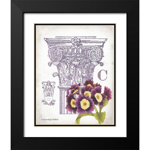 Column and Flower C Black Modern Wood Framed Art Print with Double Matting by Babbitt, Gwendolyn
