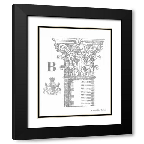 Gray Column B Black Modern Wood Framed Art Print with Double Matting by Babbitt, Gwendolyn