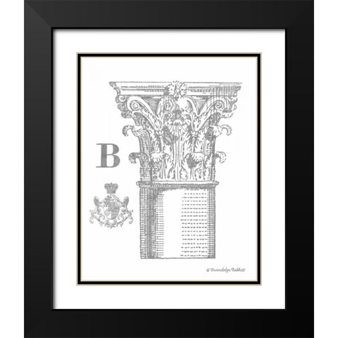 Gray Column B Black Modern Wood Framed Art Print with Double Matting by Babbitt, Gwendolyn