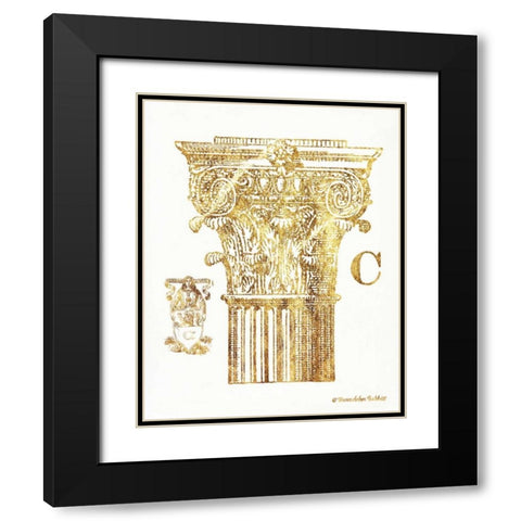 Gold Column C Black Modern Wood Framed Art Print with Double Matting by Babbitt, Gwendolyn