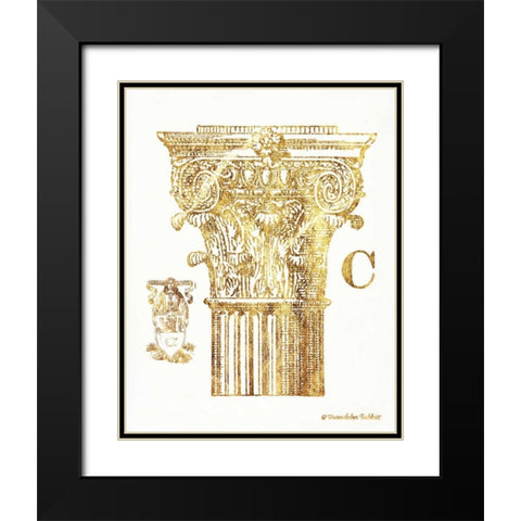 Gold Column C Black Modern Wood Framed Art Print with Double Matting by Babbitt, Gwendolyn