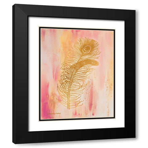 Gold on Pink I Black Modern Wood Framed Art Print with Double Matting by Babbitt, Gwendolyn
