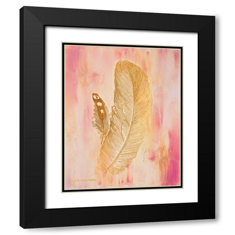 Gold on Pink II Black Modern Wood Framed Art Print with Double Matting by Babbitt, Gwendolyn