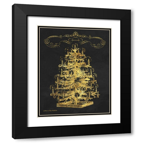 Gold Tree I Black Modern Wood Framed Art Print with Double Matting by Babbitt, Gwendolyn