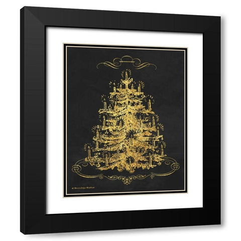 Gold Tree II Black Modern Wood Framed Art Print with Double Matting by Babbitt, Gwendolyn