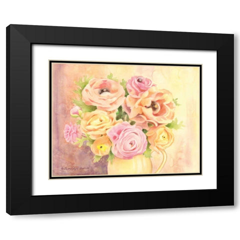Rose Bouquet Black Modern Wood Framed Art Print with Double Matting by Babbitt, Gwendolyn