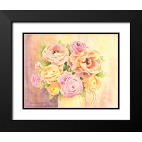 Rose Bouquet Black Modern Wood Framed Art Print with Double Matting by Babbitt, Gwendolyn