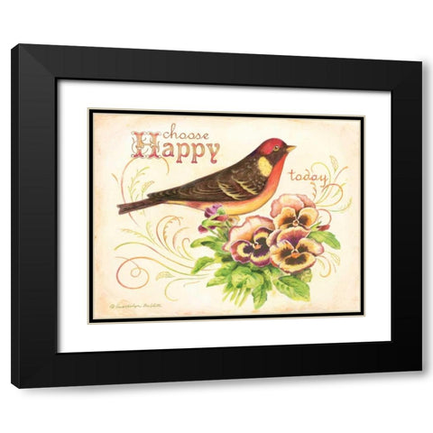Bird Happy Black Modern Wood Framed Art Print with Double Matting by Babbitt, Gwendolyn