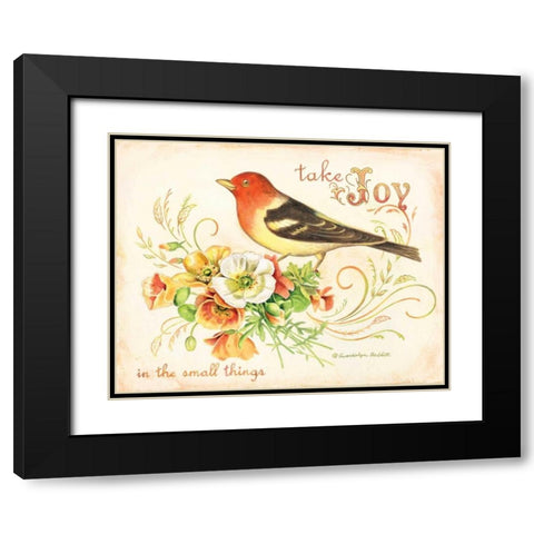 Bird Joy Black Modern Wood Framed Art Print with Double Matting by Babbitt, Gwendolyn