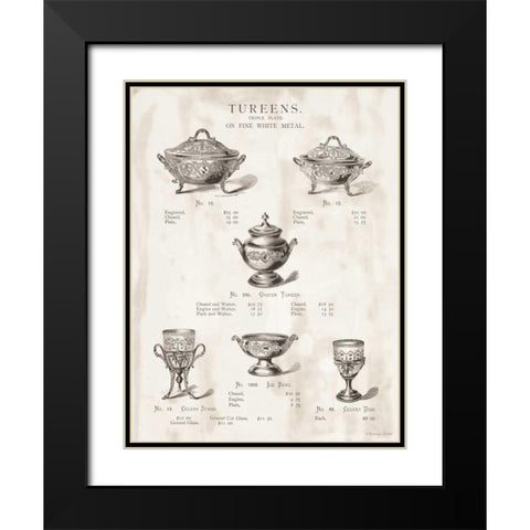 Tureens Black Modern Wood Framed Art Print with Double Matting by Babbitt, Gwendolyn