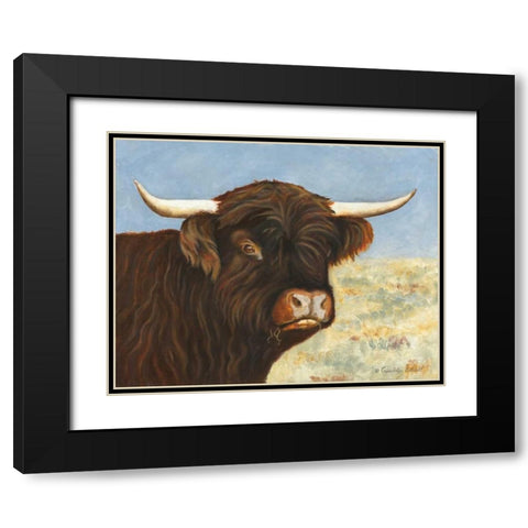 Highland Cow Black Modern Wood Framed Art Print with Double Matting by Babbitt, Gwendolyn