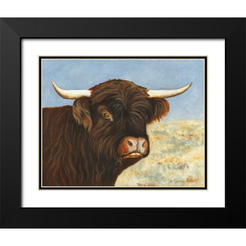 Highland Cow Black Modern Wood Framed Art Print with Double Matting by Babbitt, Gwendolyn