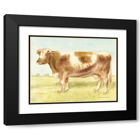 Cow Black Modern Wood Framed Art Print with Double Matting by Babbitt, Gwendolyn