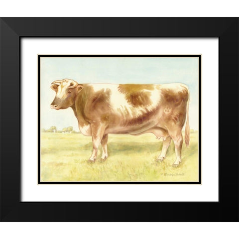 Cow Black Modern Wood Framed Art Print with Double Matting by Babbitt, Gwendolyn