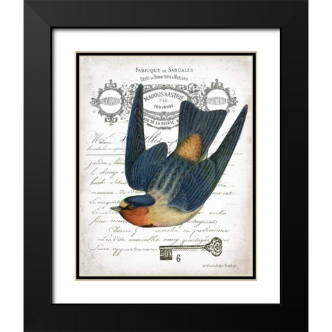 French Swallow I Black Modern Wood Framed Art Print with Double Matting by Babbitt, Gwendolyn