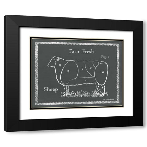Sectioned Sheep Black Modern Wood Framed Art Print with Double Matting by Babbitt, Gwendolyn