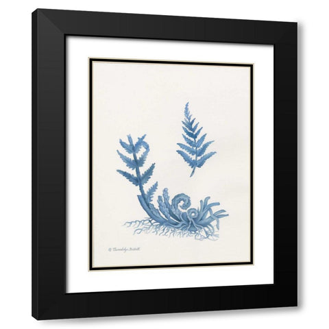 Indigo Fern I Black Modern Wood Framed Art Print with Double Matting by Babbitt, Gwendolyn