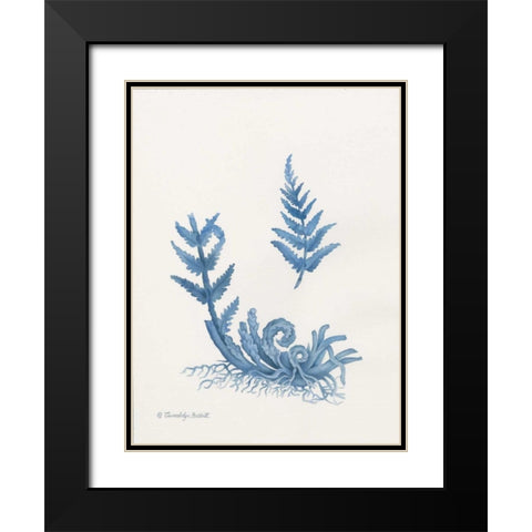 Indigo Fern I Black Modern Wood Framed Art Print with Double Matting by Babbitt, Gwendolyn