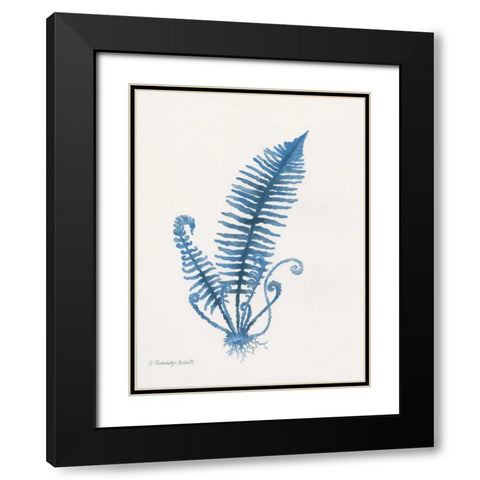 Indigo Fern IV Black Modern Wood Framed Art Print with Double Matting by Babbitt, Gwendolyn