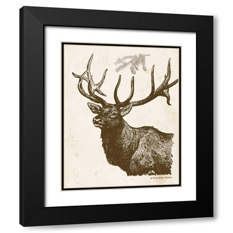 Neutral Deer II Black Modern Wood Framed Art Print with Double Matting by Babbitt, Gwendolyn