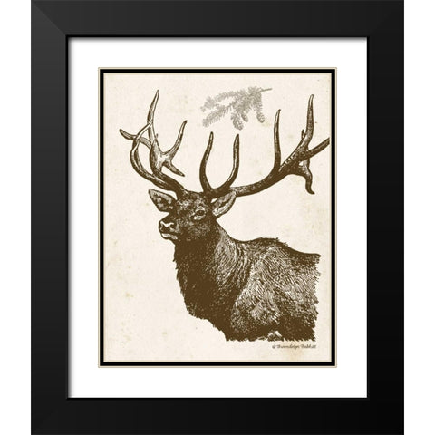 Neutral Deer II Black Modern Wood Framed Art Print with Double Matting by Babbitt, Gwendolyn