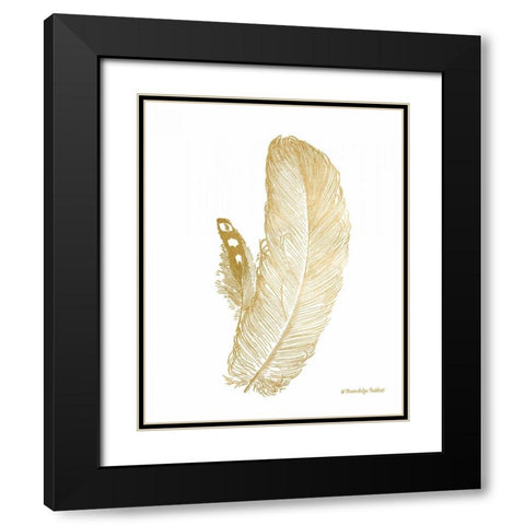 Feather on White I Black Modern Wood Framed Art Print with Double Matting by Babbitt, Gwendolyn