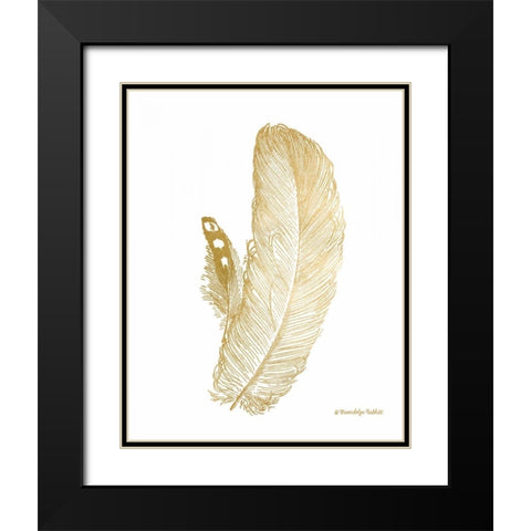 Feather on White I Black Modern Wood Framed Art Print with Double Matting by Babbitt, Gwendolyn
