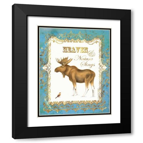 Moose in Snow Black Modern Wood Framed Art Print with Double Matting by Babbitt, Gwendolyn