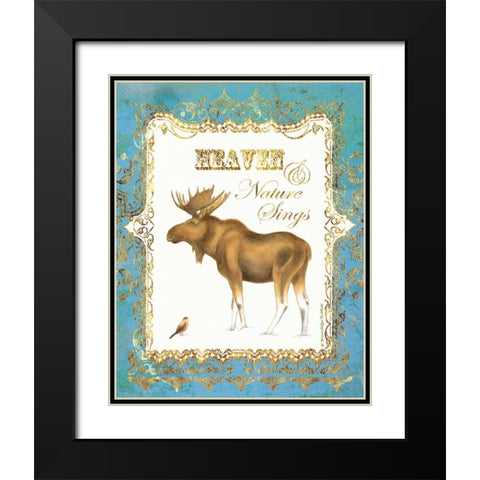 Moose in Snow Black Modern Wood Framed Art Print with Double Matting by Babbitt, Gwendolyn