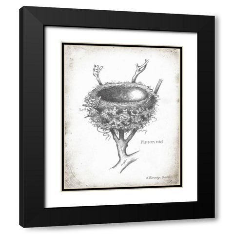 French Bird Nest II Black Modern Wood Framed Art Print with Double Matting by Babbitt, Gwendolyn