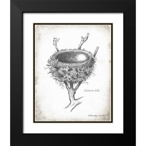 French Bird Nest II Black Modern Wood Framed Art Print with Double Matting by Babbitt, Gwendolyn