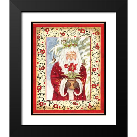 Father Christmas Black Modern Wood Framed Art Print with Double Matting by Babbitt, Gwendolyn