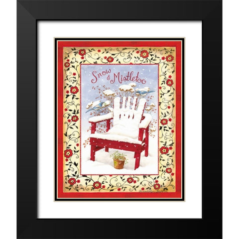 Snow and Mistletoe Black Modern Wood Framed Art Print with Double Matting by Babbitt, Gwendolyn