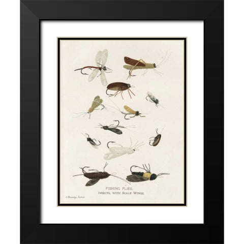 Fishing Flies I Black Modern Wood Framed Art Print with Double Matting by Babbitt, Gwendolyn