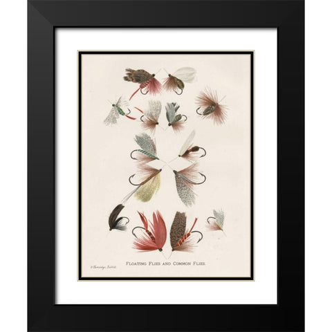 Fishing Flies II Black Modern Wood Framed Art Print with Double Matting by Babbitt, Gwendolyn