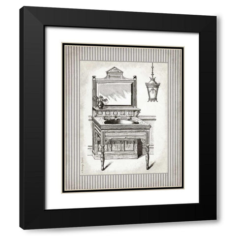 Victorian Sink Stripes I Black Modern Wood Framed Art Print with Double Matting by Babbitt, Gwendolyn