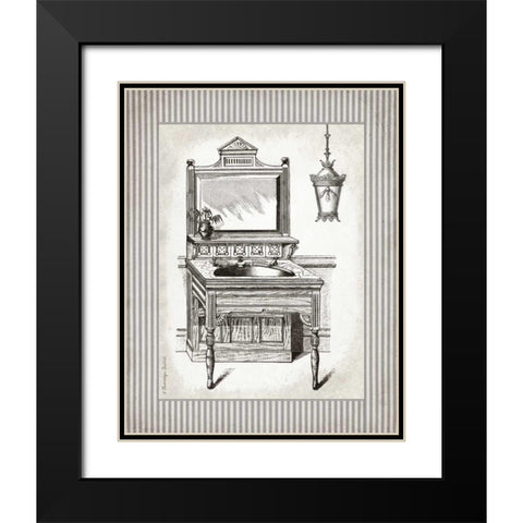 Victorian Sink Stripes I Black Modern Wood Framed Art Print with Double Matting by Babbitt, Gwendolyn