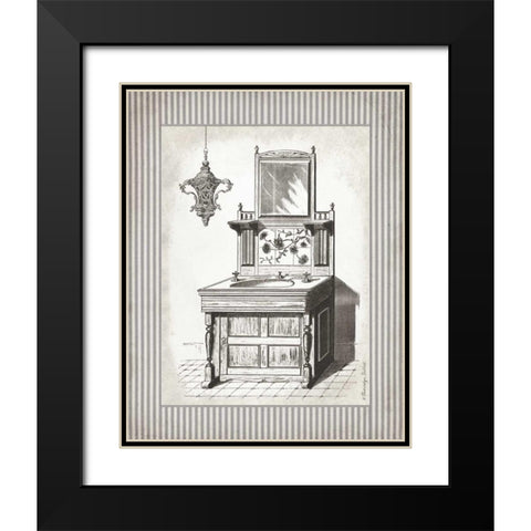Victorian Sink Stripes II Black Modern Wood Framed Art Print with Double Matting by Babbitt, Gwendolyn