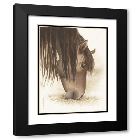 Lovely Brown Horse Black Modern Wood Framed Art Print with Double Matting by Babbitt, Gwendolyn
