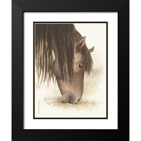 Lovely Brown Horse Black Modern Wood Framed Art Print with Double Matting by Babbitt, Gwendolyn