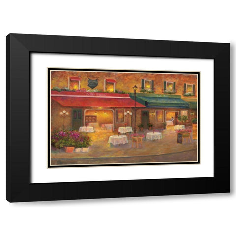 Dining in Paris I Black Modern Wood Framed Art Print with Double Matting by Bailey, Carol