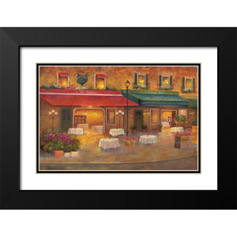 Dining in Paris I Black Modern Wood Framed Art Print with Double Matting by Bailey, Carol
