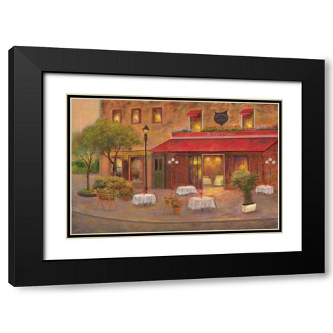 Dining in Paris II Black Modern Wood Framed Art Print with Double Matting by Bailey, Carol