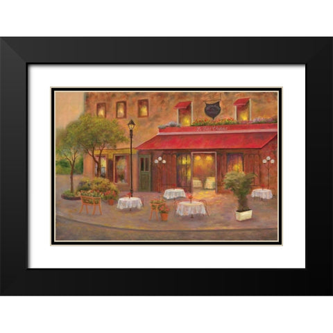 Dining in Paris II Black Modern Wood Framed Art Print with Double Matting by Bailey, Carol
